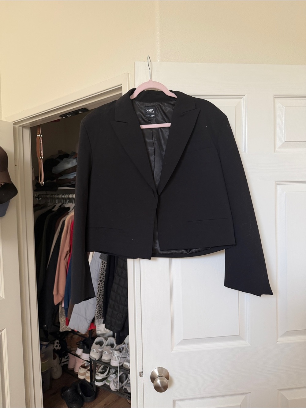 Zara Black Cropped Tailored Blazer